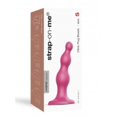 Розовая насадка Strap-On-Me Dildo Plug Beads size S - Strap-on-me - купить с доставкой в Кисловодске