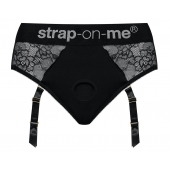 Черные трусики для насадок Diva Lingerie Harness - size S - Strap-on-me - купить с доставкой в Кисловодске