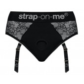 Черные трусики для насадок Diva Lingerie Harness - size L - Strap-on-me - купить с доставкой в Кисловодске