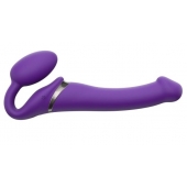 Фиолетовый безремневой вибрострапон Vibrating Bendable Strap-On - size L - Strap-on-me - купить с доставкой в Кисловодске