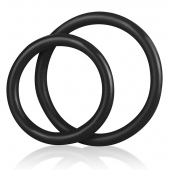 Набор из двух черных силиконовых колец разного диаметра SILICONE COCK RING SET - BlueLine - в Кисловодске купить с доставкой