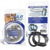 Двойное кольцо выносливости на пенис DUAL STAMINA RING - BlueLine - в Кисловодске купить с доставкой