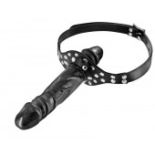 Черный кляп-фаллоимитатор Double Penis Gag - Fetish Tentation - купить с доставкой в Кисловодске