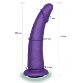 Фиолетовая гладкая изогнутая насадка-плаг - 17 см. - LOVETOY (А-Полимер) - купить с доставкой в Кисловодске