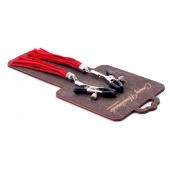 Металлические зажимы на соски с красными замшевыми кисточками - Crazy Handmade - купить с доставкой в Кисловодске