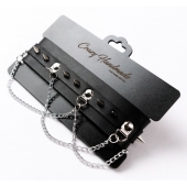 Черный чокер с шипами и металлическими цепочками - Crazy Handmade - купить с доставкой в Кисловодске