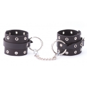 Черные кожаные оковы с люверсами - Crazy Handmade - купить с доставкой в Кисловодске