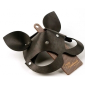 Черная кожаная маска  Кошка  с маленькими ушками - Crazy Handmade - купить с доставкой в Кисловодске