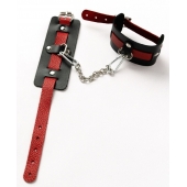 Черные оковы с красным декором и заклепками - Crazy Handmade - купить с доставкой в Кисловодске