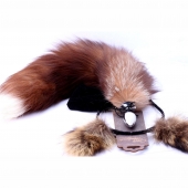 Игровой комплект: серебристая анальная пробка с пушистым хвостом и ободок-ушки - Crazy Handmade - купить с доставкой в Кисловодске