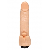 Телесная гелевая насадка-фаллос с клиторальными лепестками - 18,5 см. - LOVETOY (А-Полимер) - купить с доставкой в Кисловодске