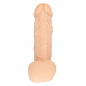 Телесный фаллос с мошонкой для трусиков с плугом - 17,8 см. - LOVETOY (А-Полимер) - купить с доставкой в Кисловодске