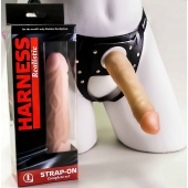 Телесная насадка-фаллос на трусиках с плугом - 16,5 см. - LOVETOY (А-Полимер) - купить с доставкой в Кисловодске