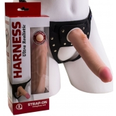 Реалистичный страпон Harness из трусиков и насадки-фаллоса - 18,5 см. - LOVETOY (А-Полимер) - купить с доставкой в Кисловодске