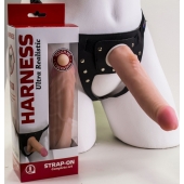 Реалистичный страпон Harness из трусиков и насадки-фаллоса - 18,5 см. - LOVETOY (А-Полимер) - купить с доставкой в Кисловодске