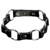 Кожаный черный ошейник с кольцами - Sitabella - купить с доставкой в Кисловодске