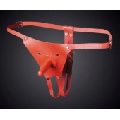 Красные кожаные универсальные трусики со штырьком для насадок - Sitabella - купить с доставкой в Кисловодске