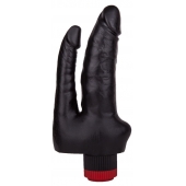 Двойной вибромассажёр чёрного цвета - 17 см. - LOVETOY (А-Полимер)