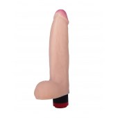 Телесный вибратор-реалистик с мошонкой - 20 см. - LOVETOY (А-Полимер)