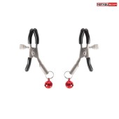 Серебристые зажимы на соски с шариками - Notabu - купить с доставкой в Кисловодске