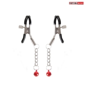 Серебристые зажимы на соски с шариками на цепочках - Notabu - купить с доставкой в Кисловодске