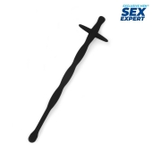 Черный силиконовый уретральный стимулятор - 15 см. - Sex Expert - купить с доставкой в Кисловодске