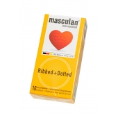 Презервативы с колечками и пупырышками Masculan Ribbed+Dotted - 10 шт. - Masculan - купить с доставкой в Кисловодске