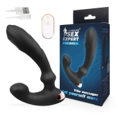Черный вибромассажер простаты Sex Expert - 14,5 см. - Sex Expert - в Кисловодске купить с доставкой