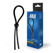 Черное силиконовое лассо с шариком для утяжки - Sex Expert - в Кисловодске купить с доставкой