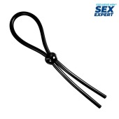 Черное силиконовое лассо с шариком для утяжки - Sex Expert - в Кисловодске купить с доставкой