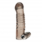 Дымчатая насадка на пенис с вибрацией  Vibrating Penis Enhancing Sleeve Extension - 13,3 см. - BlueLine - в Кисловодске купить с доставкой