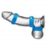 Комплект из трех голубых колец для эрекции 3-Pack Nuts   Bolts Stretch Cock Ring Set - BlueLine - в Кисловодске купить с доставкой