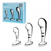Набор из 3 стальных стимуляторов простаты Stainless Steel P-spot Training Set - b-Vibe - в Кисловодске купить с доставкой