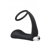 Черное эрекционное кольцо с вибропробкой Vibrating Anal Plug With Cockring - Dream Toys - в Кисловодске купить с доставкой