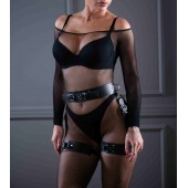 Кожаный пояс с гартерами Sex Game - БДСМ Арсенал - купить с доставкой в Кисловодске