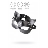 Черная кожаная рельефная маска кошки - Pecado - купить с доставкой в Кисловодске