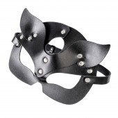 Черная кожаная рельефная маска кошки - Pecado - купить с доставкой в Кисловодске