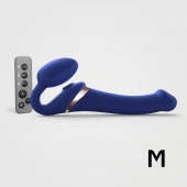 Синий безремневой страпон Multi Orgasm Size M с клиторальной стимуляцией - Strap-on-me - купить с доставкой в Кисловодске