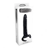 Чёрная насадка-фаллос для двойного проникновения INFLATABLE DILDO SLIM DONG  - 13,5 см. - Toyz4lovers - в Кисловодске купить с доставкой