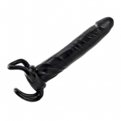 Чёрная насадка-фаллос для двойного проникновения INFLATABLE DILDO SLIM DONG  - 13,5 см. - Toyz4lovers - в Кисловодске купить с доставкой