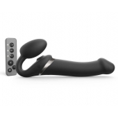 Черный безремневой страпон Multi Orgasm Size L с клиторальной стимуляцией - Strap-on-me - купить с доставкой в Кисловодске