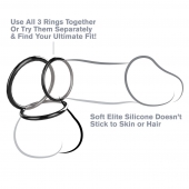 Набор из трех черных эрекционных колец Silicone 3-Ring Stamina Set - Pipedream - в Кисловодске купить с доставкой
