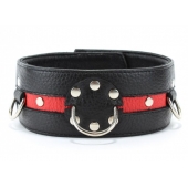 Черно-красный ошейник на пряжке - БДСМ Арсенал - купить с доставкой в Кисловодске