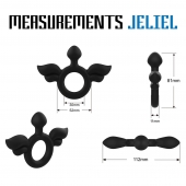 Черное эрекционное кольцо с крыльями Rooster Jeliel Angel - Velv or - в Кисловодске купить с доставкой