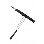 Черный кожаный ошейник-воротник с поводком - Pecado - купить с доставкой в Кисловодске