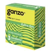 Ультратонкие презервативы Ganzo Ultra thin - 3 шт. - Ganzo - купить с доставкой в Кисловодске