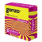 Презервативы с анестетиком для продления удовольствия Ganzo Long Love - 3 шт. - Ganzo - купить с доставкой в Кисловодске
