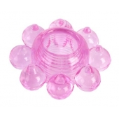 Розовое гелевое эрекционное кольцо-цветок - Toyfa Basic - в Кисловодске купить с доставкой