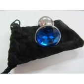 Анальное украшение BUTT PLUG  Small с синим кристаллом - 7 см. - Anal Jewelry Plug - купить с доставкой в Кисловодске