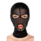 Черная сетчатая маска на голову с отверстиями для глаз и рта - Fetish Tentation - купить с доставкой в Кисловодске